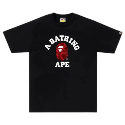 BAPE Color Camo College Tee 'Black/Red'