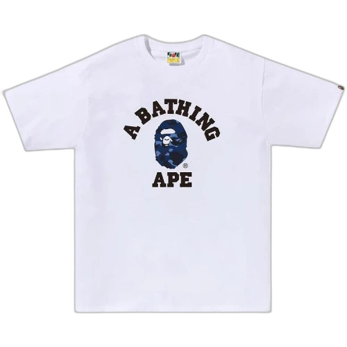 BAPE Color Camo College Tee 'White/Navy'