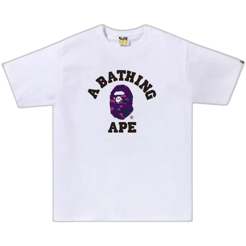 BAPE Color Camo College Tee 'White/Purple'