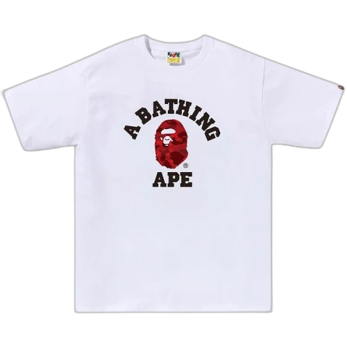 BAPE Color Camo College Tee 'White/Red'