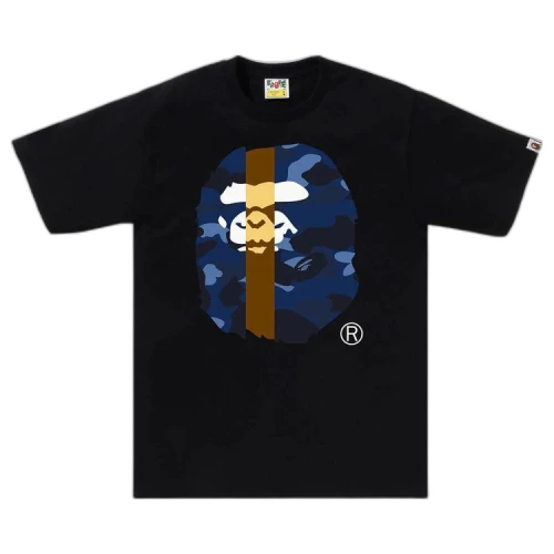 BAPE Color Camo Transform Big Ape Head Tee 'Black/Navy'