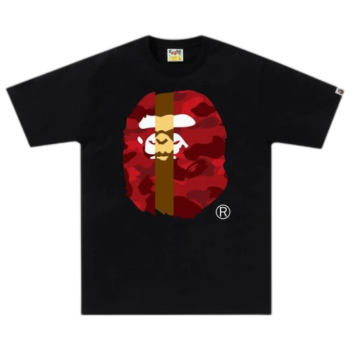 BAPE Color Camo Transform Big Ape Head Tee 'Black/Red'