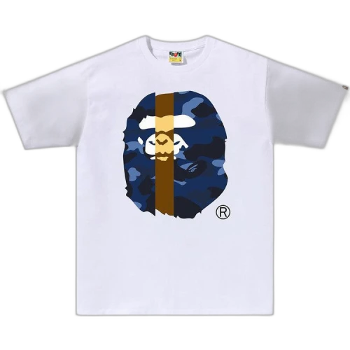BAPE Color Camo Transform Big Ape Head Tee 'White/Navy'