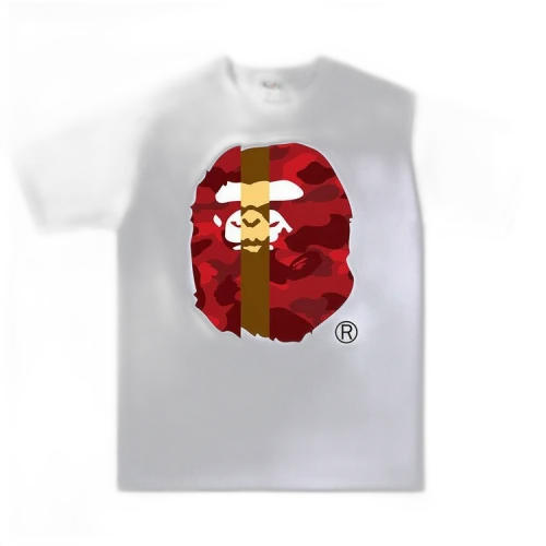 BAPE Color Camo Transform Big Ape Head Tee 'White/Red'