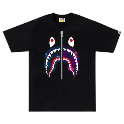 BAPE Color Camo Separate Shark Tee 'Black/Navy'
