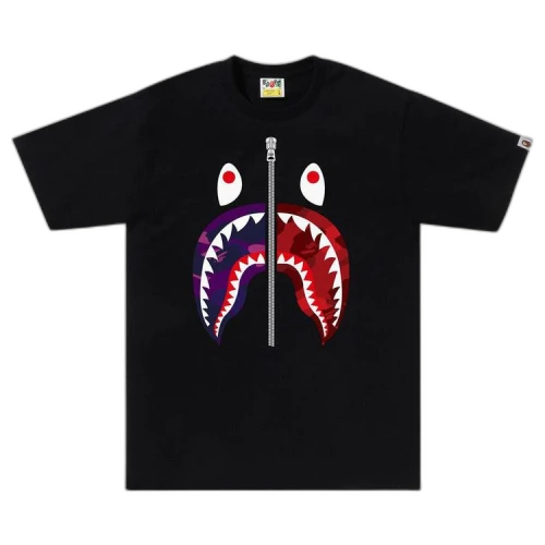 BAPE Color Camo Separate Shark Tee 'Black/Purple'