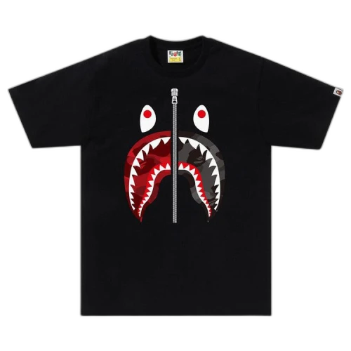 BAPE Color Camo Separate Shark Tee 'Black/Red'
