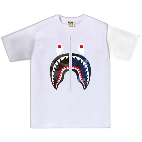 BAPE Color Camo Separate Shark Tee 'White/Black'