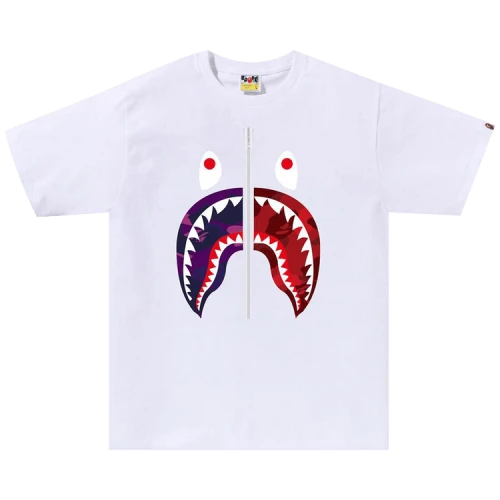 BAPE Color Camo Separate Shark Tee 'White/Purple'