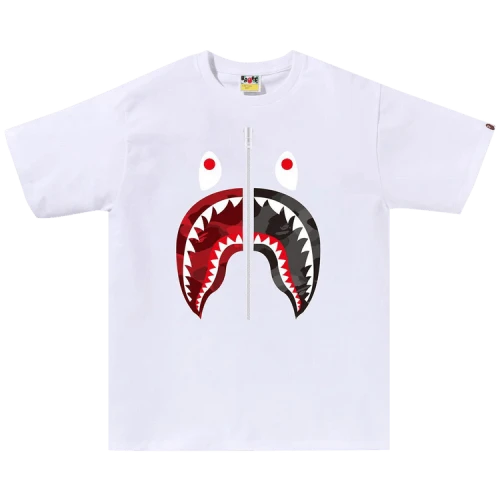 BAPE Color Camo Separate Shark Tee 'White/Red'