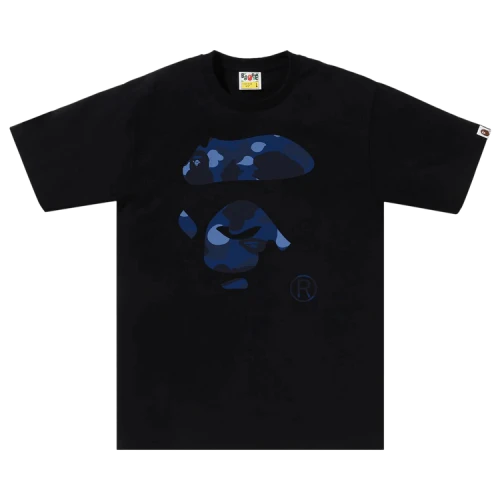 BAPE Color Camo Ape Face Tee 'Black/Navy'