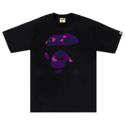 BAPE Color Camo Ape Face Tee 'Black/Purple'