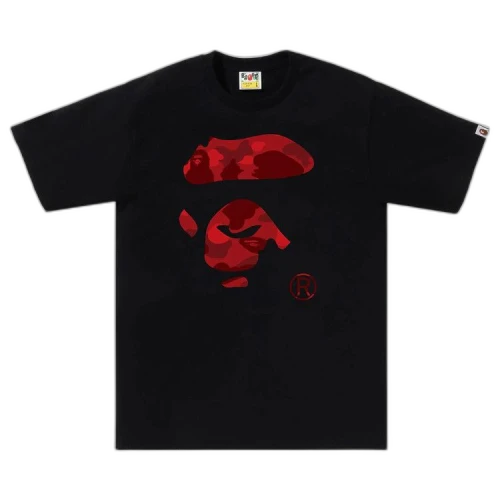 BAPE Color Camo Ape Face Tee 'Black/Red'