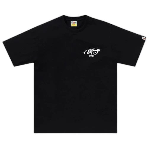 BAPE Embroidery Style Souvenir Logo Tee 'Black'