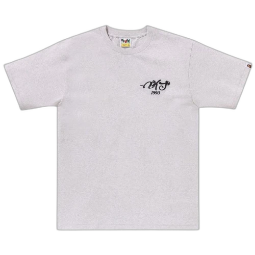 BAPE Embroidery Style Souvenir Logo Tee 'Grey'