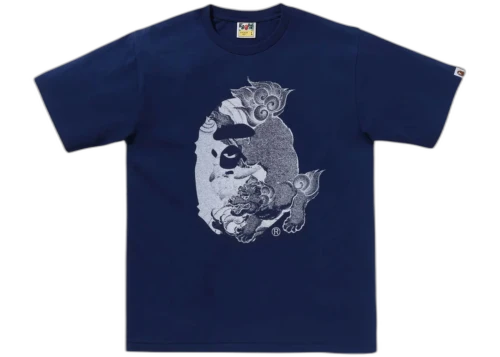 BAPE A Bathing Ape Japanese Tattoo Big Ape Head Tee Navy