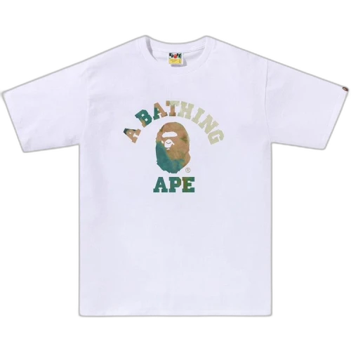 BAPE Tie Dye College Tee 'White/Beige'