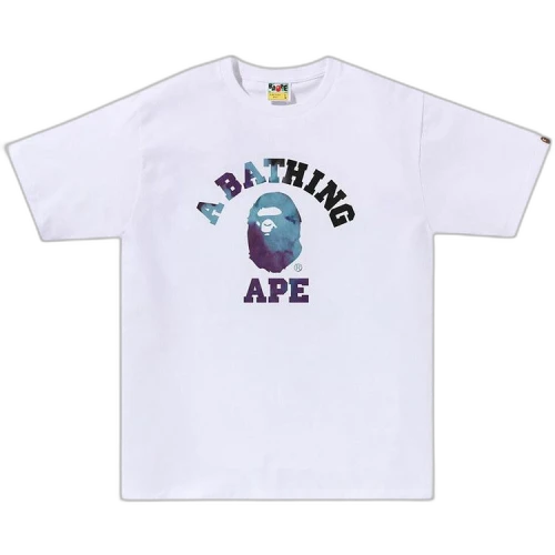 BAPE Tie Dye College Tee 'White/Black'