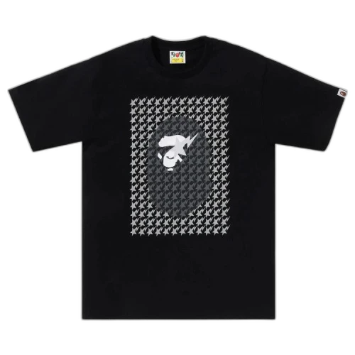 BAPE Sta Houndstooth Ape Head Tee 'Black/Black'