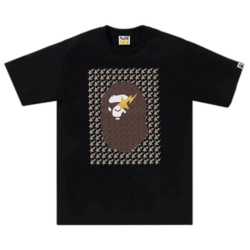 BAPE Sta Houndstooth Ape Head Tee 'Black/Brown'