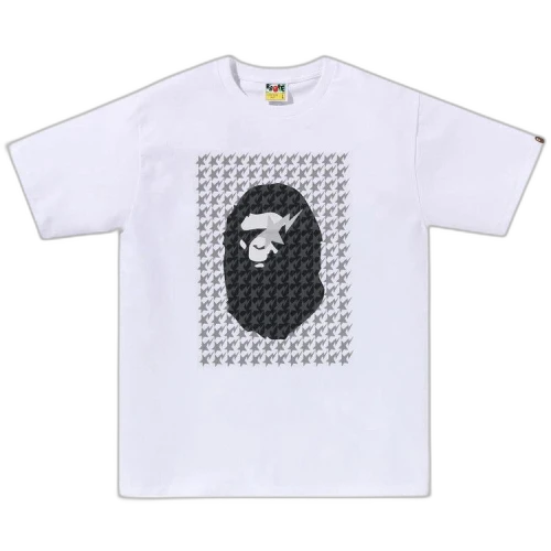 BAPE Sta Houndstooth Ape Head Tee 'White/Black'