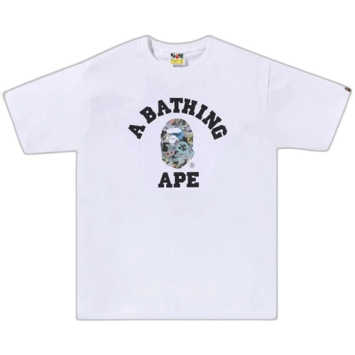 BAPE Floral Camo College Tee 'White'