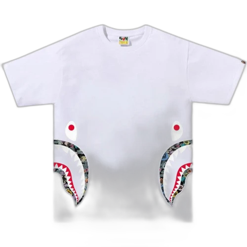 BAPE Floral Camo Side Shark Tee 'White'