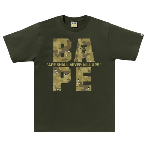 BAPE Bitmap Logo Tee 'Olive Drab'