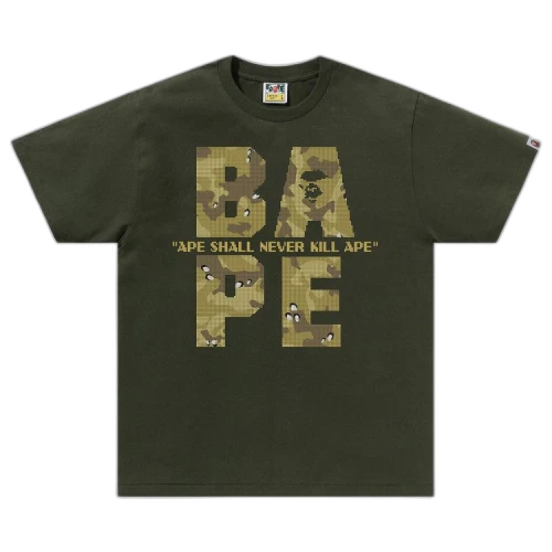 BAPE Bitmap Logo Tee 'Olive'