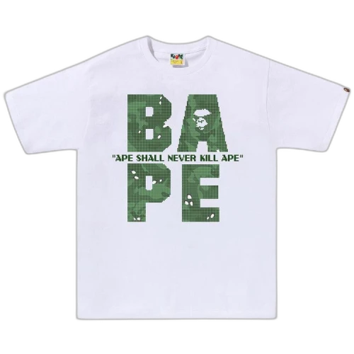 BAPE Bitmap Logo Tee 'White'