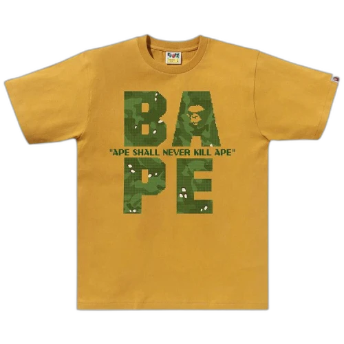 BAPE Bitmap Logo Tee 'Yellow'