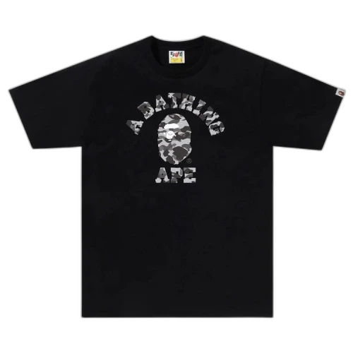 BAPE Heather Grey Camo College Tee 'Black'