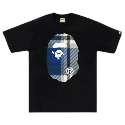 BAPE Check Big Ape Head Tee 'Black'