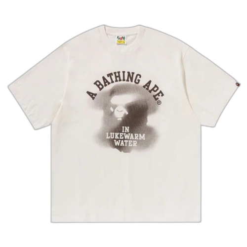 BAPE Water Print College Logo Relaxed Fit Tee 'Ivory'