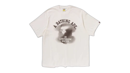 BAPE Water Print College Logo Relaxed Fit Tee Black