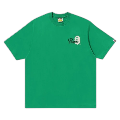 BAPE Cursive College Logo Relaxed Fit Tee 'Green'