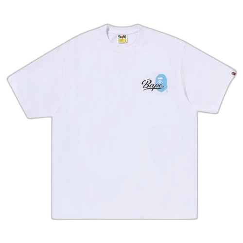 BAPE Cursive College Logo Relaxed Fit Tee 'White'
