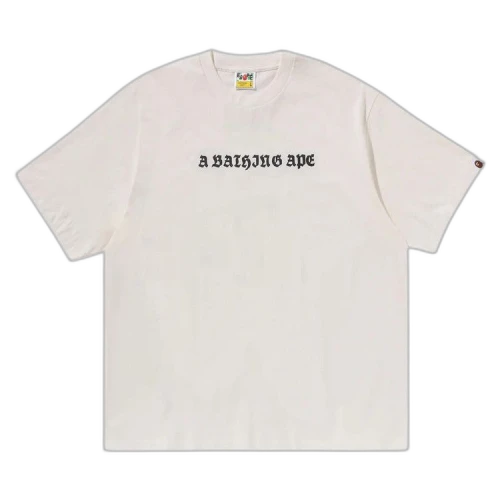 BAPE Gothic Logo Relaxed Fit Tee 'Ivory'