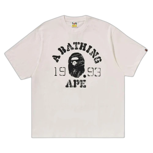 BAPE Screen Print College Relaxed Fit Tee 'Ivory'