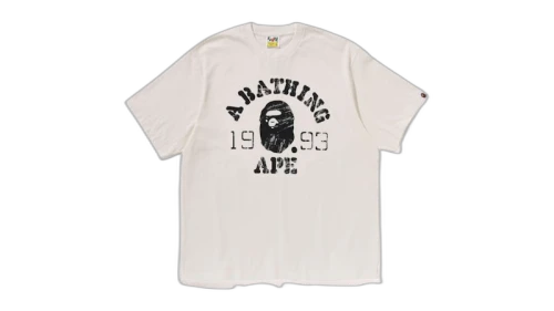 BAPE Screen Print College Relaxed Fit Tee White/Ivory