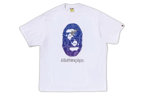 BAPE Line Camo Ape Head Relaxed Fit Tee Black