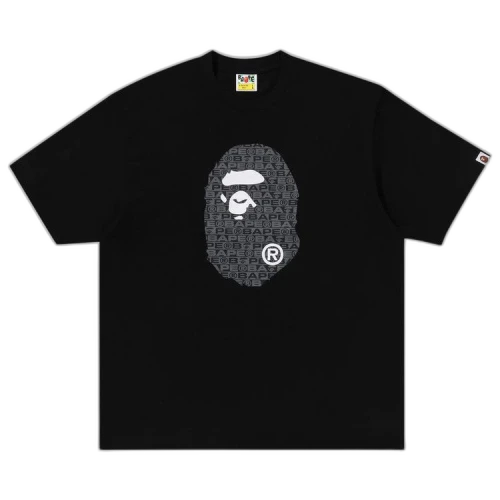 BAPE Lux Sport Pattern Ape Head Relaxed Fit Tee 'Black'