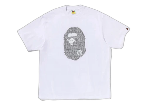 BAPE Lux Sport Pattern Ape Head Relaxed Fit Tee Red