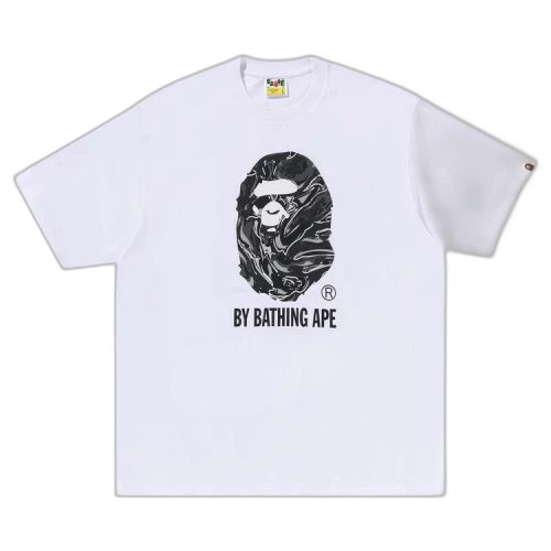 BAPE Marbling Camo By Bathing Ape Relaxed Fit Tee 'White'