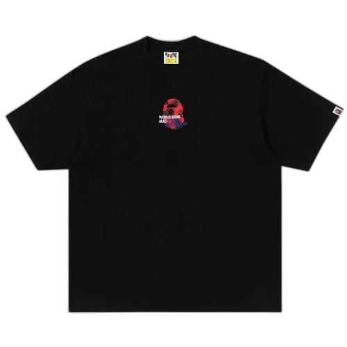 BAPE Floral Solid Camo Medium Ape Head Relaxed Fit Tee 'Black'