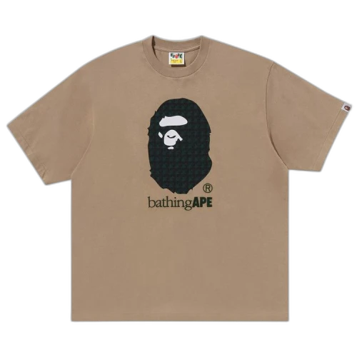 BAPE Sta Houndstooth By Bathing Ape Relaxed Fit Tee 'Beige'
