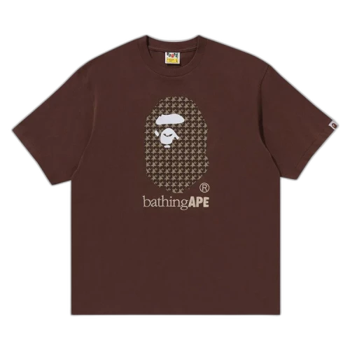 BAPE Sta Houndstooth By Bathing Ape Relaxed Fit Tee 'Brown'