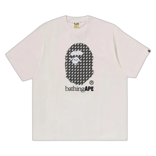 BAPE Sta Houndstooth By Bathing Ape Relaxed Fit Tee 'Ivory'