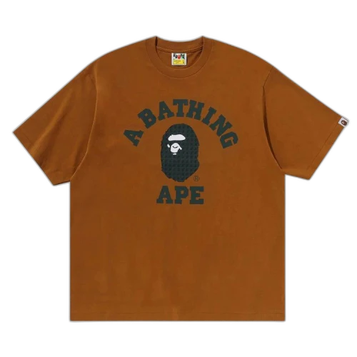 BAPE Sta Houndstooth College Relaxed Fit Tee 'Brown'
