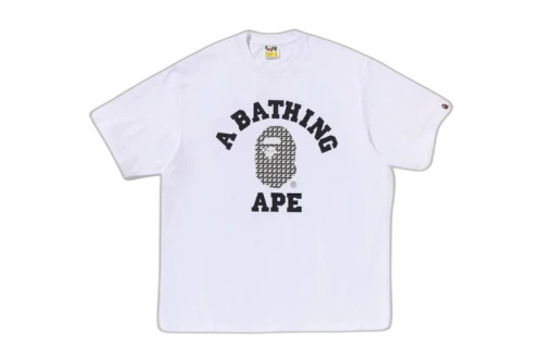 BAPE Sta Houndstooth College Relaxed Fit Tee Brown